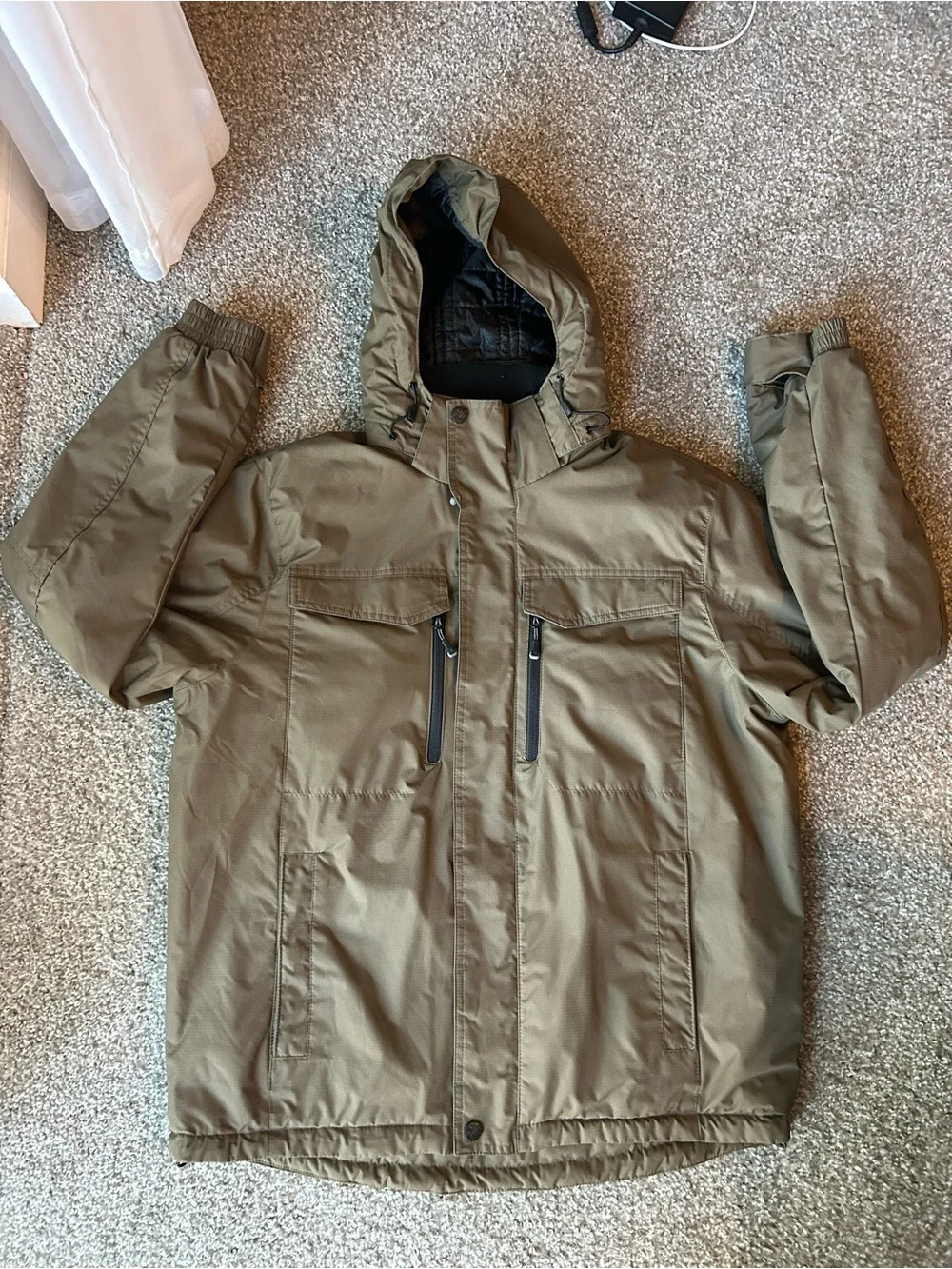 ZeroXposur Men's Hooded Raincoat in Khaki Tan